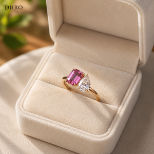 Toi Et Moi Anniversary Women <b>Ring</b> Purple Gemstone Emerald Cut Engagement <b>Ring</b> Moissanite Pear Shape <b>Diamond</b> Jewelry - Product Image 3