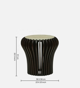 Mesa auxiliar redonda de madera de diseño contemporáneo para sala de estar Hall de entrada Dormitorio hoteles restaurantes y Villa - Product Image 4