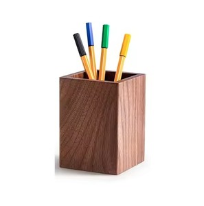 High Selling Standard Quality Modern Square And Round Wooden Pen Holder Best Seller for Home Office Table Top - Product Image 6