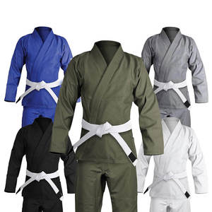 Kimono de BJJ 100% Coton Unisexe Adulte, Gi de Jiu-Jitsu Respirant, Tenue d'Arts Martiaux Ample, Blanc, Bleu, Noir, Gris, Olive - Product Image 1