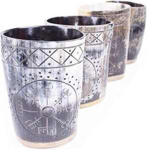 Vaso Corto de Cuerno Natural con Diseño Antiguo, Hecho a Mano, Estilo Náutico Vikingo, Pulido, para Bar, Precio Bajo - Product Image 5