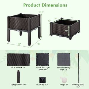 Kit de jardinières surélevées en plastique, 2 ensembles pour la culture de fleurs et de légumes, jardinières d'extérieur de qualité supérieure - Product Image 4