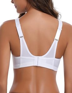 Soutien-gorge de sport blanc pour femme, col en V, dos nageur, maintien moyen, maille respirante, pour yoga et activités sportives, conception sans couture - Product Image 5