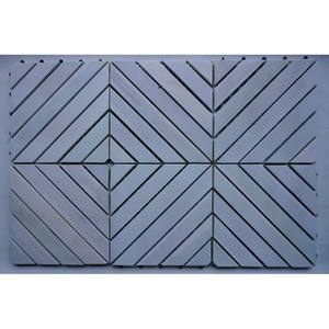 Azulejos de cubierta entrelazados WPC modernos de 300mm X 300mm, fácil de instalar, suelos para exteriores, 8 listones, diseño DIY, Acacia hecha en blanco - Product Image 3