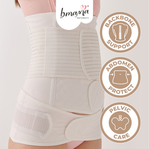 Bmama Postpartum Abdominal Binder White Breathable Hook-and-Eye <b>Tummy</b> <b>Control</b> Shapewear for Women Medium Support - Product Image 1