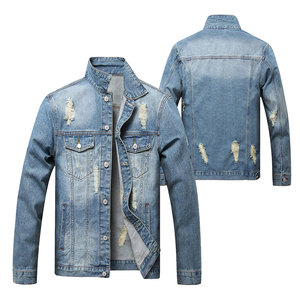 Mens <b>Denim</b> Jean Jacket Trendy Fashion Ripped <b>Denim</b> Male Streetwear Jackets Cowboy <b>Coats</b> - Product Image 3