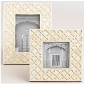 New Arrival Floral Pattern Bone Inlay Photo Frame Rectangular Frame for Wall & Tabletop-Ideal for Living Room Office Decor Frame - Product Image 3
