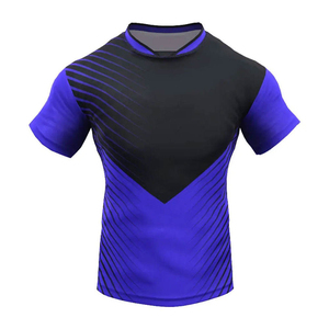 Uniforme de rugby à manches courtes de couleur unie, logo personnalisé, taille plus, 100% polyester, respirant, séchage rapide, uniformes de haute qualité - Product Image 5