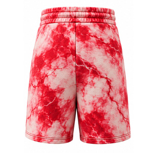 <b>Men</b> Marble Tie Dye <b>Fleece</b> Sweat <b>Shorts</b> Elastic Waist Drawstring Side Pockets Casual Leisurewear Wholesale Custom Apparel B2B OEM - Product Image 2