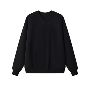 เสื้อสเวตเชิ้ตคอวีผ้าฟลีซหนานุ่มทรงโอเวอร์ไซส์ แขนเสื้อแบบแร็กแลน สไตล์ลำลองแนวสตรีทแวร์ ผู้ผลิตเสื้อสเวตเชิ้ตแบบเรียบๆ สำหรับทุกเพศ - Product Image 1