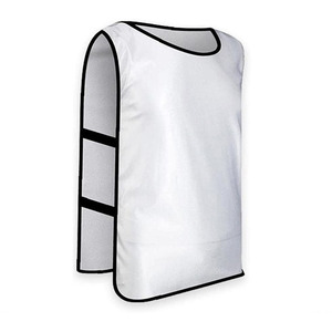 Gilet d'entraînement réversible blanc sans manches respirant 100% polyester unisexe adulte toutes saisons sport séchage rapide avec cordon de serrage - Product Image 4