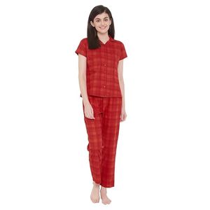 Conjunto de pijama de algodón cómodo para mujer, manga larga, transpirable, ligero, ropa de dormir suave, ropa de estar por casa - Product Image 1