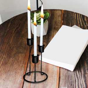 Elegant home interior decor Contemporary candle holder Handmade iron taper holder Matte <b>black</b> <b>candlestick</b> stand Home Decoration - Product Image 6