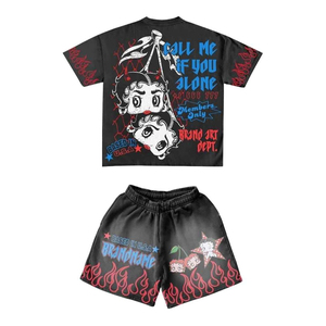 ชุดเซ็ตเสื้อยืดและกางเกงขาสั้นลำลองผู้ชายสำหรับฤดูร้อน ผ้าฝ้าย ราคาส่งถูก - Product Image 5