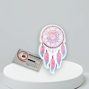 Plaques à cils personnalisées professionnelles avec logo attrape-rêves, étiquette privée, pour extensions de cils, en acrylique écologique, cercle diamant - Product Image 1