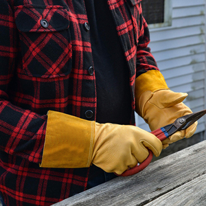 Guantes de Soldadura de Primera Calidad con Logotipo, de Piel de Cabra, Forro de Algodón, Ecológicos, Protección Contra Salpicaduras de Metal Fundido para Exteriores - Product Image 5