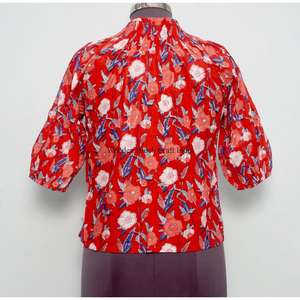 Vestido midi de algodón ecológico de inspiración bohemia, moderno y chic, tejido, tipo túnica, con decoración de borlas y estampado floral, top para mujer. - Product Image 6