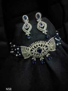 Ensemble de bijoux de mariée en diamant américain classique Collier et boucles d'oreilles en deux pièces pour mariage Style classique à la mode - Product Image 4