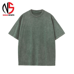 Camiseta de algodón lavado ácido para hombre 2026, hombros caídos, peso pesado, 100% algodón, ajuste holgado, estampado liso en NURAK - Product Image 2