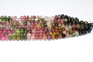 Venta al por mayor Natural 6mm Multi turmalina suave Rondelle cuentas Multi turmalina cuentas 16 pulgadas hebras - Product Image 2