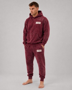 Ensemble de survêtement décontracté pour homme en molleton doux French Terry, effet délavé à l'acide, avec pantalon à revers côtelés – Qualité supérieure - Product Image 4