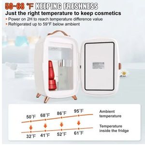 Mini Refrigerador Portátil de 10 Litros y 12 Latas para Dormitorio, Almacenamiento de Bebidas y Alimentos de Lujo para Cuidado de la Piel, Leche Materna y Chi - Product Image 6