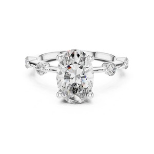 2.30 TCW Oval Cut Moissanite <b>Diamond</b> Wedding <b>Ring</b> Five Stone Engagement <b>Ring</b> Women's Party Wear <b>Ring</b> Anniversary <b>Ring</b> For Wife - Product Image 1