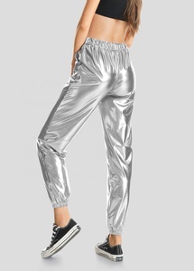 Y2k Streetwear Hip-hop Club Long Pants Laser Shiny Silver Pants for Women Metallic Color Pantalons Pour Femmes - Product Image 3