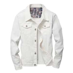 Men's Red <b>Denim</b> Jacket Turn-down Collar Single Breasted Casual Autumn Slim Fit Cotton <b>Material</b> Washed Finish - Product Image 2