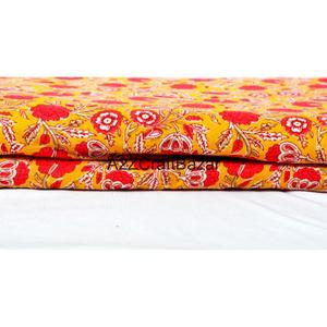 Tissu en coton 100% imprimé à la main avec des motifs floraux indiens, pour filles et femmes, séchage rapide, respirant, écologique, léger, vêtements d'été - Product Image 1