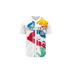 Custom Embroidery logo Youth Blank Baseball Shirts Sublimation Jersey Softball Button <b>Down</b> Baseball Jersey - Product Image 3