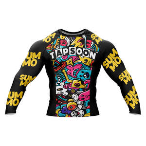 Rash Guards Wholesale Printed Surfing Shirt Unisex Custom Logo Custom Rashguard Protection Short <b>Sleeve</b> Sportswear Gym - Product Image 1