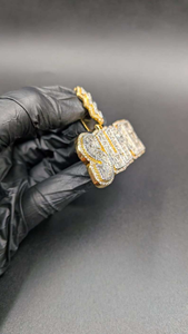 Colgante de Letra Personalizado con Diamantes, Estilo Hip Hop, Chapado en Oro o Plata, Regalo de Joyería - Product Image 3