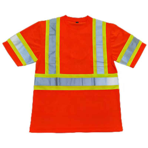Camiseta de Seguridad de Alta Visibilidad para Hombre, Calidad Premium, ANSI Clase 1, Franjas Reflectantes Amarillas con LED Intermitente, Manga Corta, Ropa de Trabajo - Product Image 1