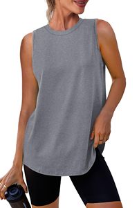 Women's Fitness Tank <b>Top</b> Knitted 100% Cotton Breathable Eco-Friendly Front Logo Casual Athletic Wear - Product Image 4