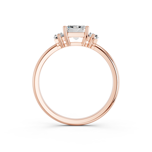 ZOTA JEWEL แหวนหมั้นเพชร 14K สำหรับผู้หญิง โรสโกลด์ ได้รับการรับรองจาก IGI เพชรเพาะเลี้ยง 1.17 กะรัต ทรงเอเมอรัลด์ ดีไซน์คลาสสิก ประดับเพชรด้านข้าง - Product Image 2