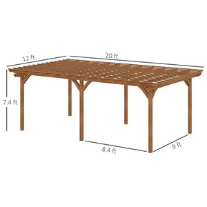 20 'X 12' all'aperto Pergola in legno struttura stabile giardino Patio cortile ponte Gazebo padiglione con traliccio d'uva - Product Image 3