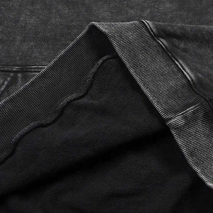 Sweat-shirt à capuche zippé unisexe personnalisé, effet délavé soleil, strass, délavé à l'acide, grammage lourd, style streetwear tendance, effet vieilli - Product Image 6
