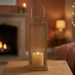 Iron <b>Lantern</b> <b>Candle</b> Tealight <b>Holder</b> for Home Decor Gold <b>Lantern</b> Decorative <b>Candle</b> <b>Holder</b> Hanging <b>Lantern</b> for Living Room Bedroom - Product Image 5