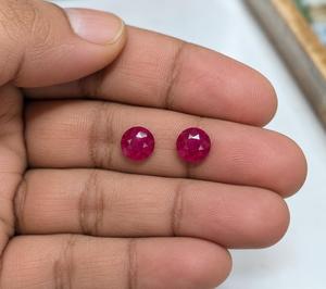 Rubis rouge naturel, taille brillant rond, 6 mm, pierres précieuses en vrac avec expertise tierce pour la fabrication de bijoux - Product Image 1