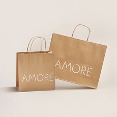 Bolsa de Compras Ecológica Amore, 1 Unidad, Material de Papel, 1 Talla S, Diseño con Letras, Color S en Oferta - Product Image 1