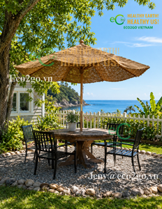 Parasol en fibre de coco naturelle pour espaces extérieurs tropicaux, complexes hôteliers, cafés et aménagements de jardins Eco2go Vietnam - Product Image 4