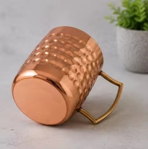 Engrave Design Copper Barrel <b>Mug</b> With Brass Handle Vintage Design <b>Large</b> Capacity Drinkware for Dining - Product Image 4