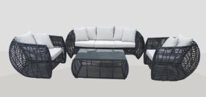 PRSF-010 S - Conjunto de Sofás de Ratán Sintético para su Familia - Product Image 5