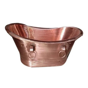 Nouvelle Arrivée Baignoire Autoportante en Cuivre Écologique Finition Argent & Cuivre Grande Taille pour Salle de Bain - Product Image 3