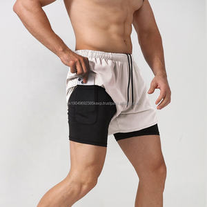 New Design Gym Men 5 Inch Nylon Mens <b>Zipper</b> <b>Pockets</b> <b>With</b> Liner Running Workout <b>Shorts</b> - Product Image 5