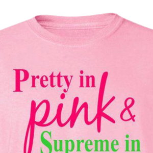 Camiseta Pretty in Pink Green, color rosa claro, algodón premium, cuello redondo, manga corta, camiseta gráfica de moda - Product Image 5