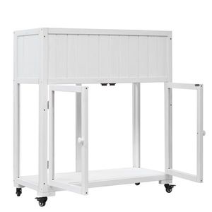 Mini serra da giardino compatta a 2 porte in legno, 35,4 x 17,7 x 37,4 cm, con ruote, per letto rialzato interno ed esterno - Product Image 5