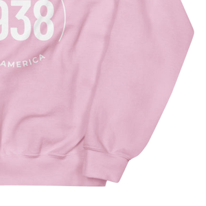 Sweat-shirt unisexe blanc à col rond rose avec motif brodé circulaire en polaire à manches longues – Vêtement décontracté et tendance - Product Image 6