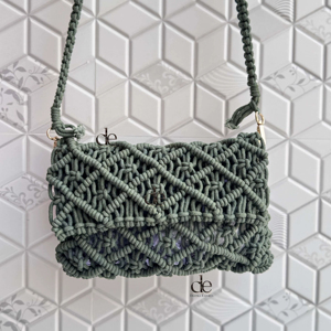 Bolsas de paja de playa de verano de ganchillo bohemio hecho a mano nuevo diseñador mujeres hombro Sling Bag mar hierba bolsa cuadrada - Product Image 1